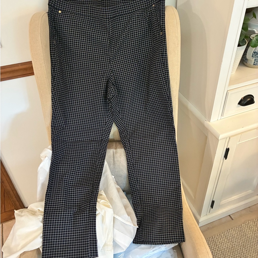 Anne Klein Black and White Checkered Pants